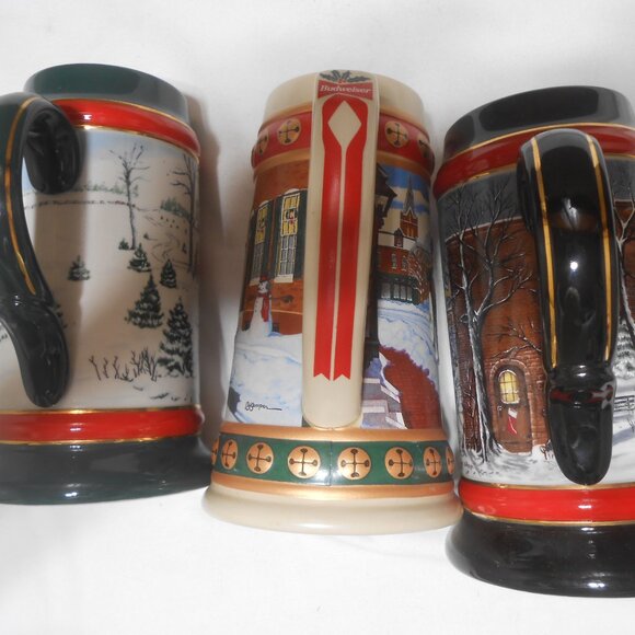 VTG RARE LOT 3 ANHEUSER-BUSCH BUDWEISER BEER STEIN MUGS COLLECTOR SERIES CLYDESD - Picture 5 of 13